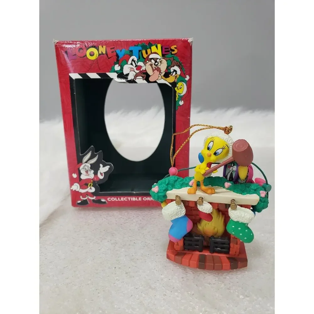 Vintage Sylvester &‎ Tweety Bird Fireplace - Looney Tunes - Christmas Ornament